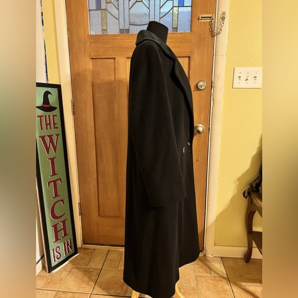 Vintage Talbots Wool Double Breasted Black Overcoat Size 10 Winter Coat - Picture 4 of 11